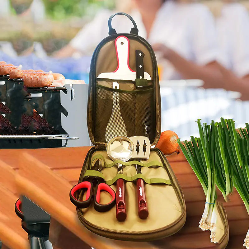 Outdoor Camping Cookware Set with BBQ Tools