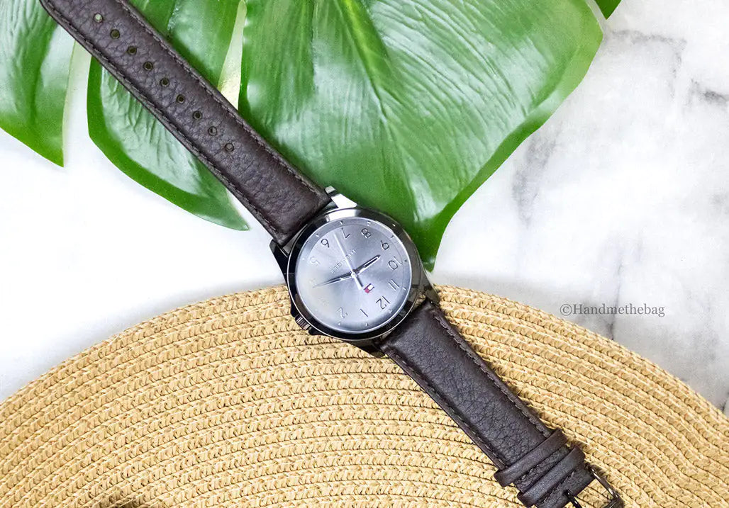 Tommy Hilfiger The Essentials Brown Strap Grey Dial Watch - Anti Spier