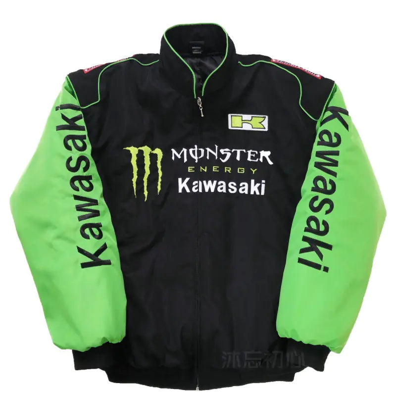 F1 Motorcycle Racing Jacket with Vintage Embroidery