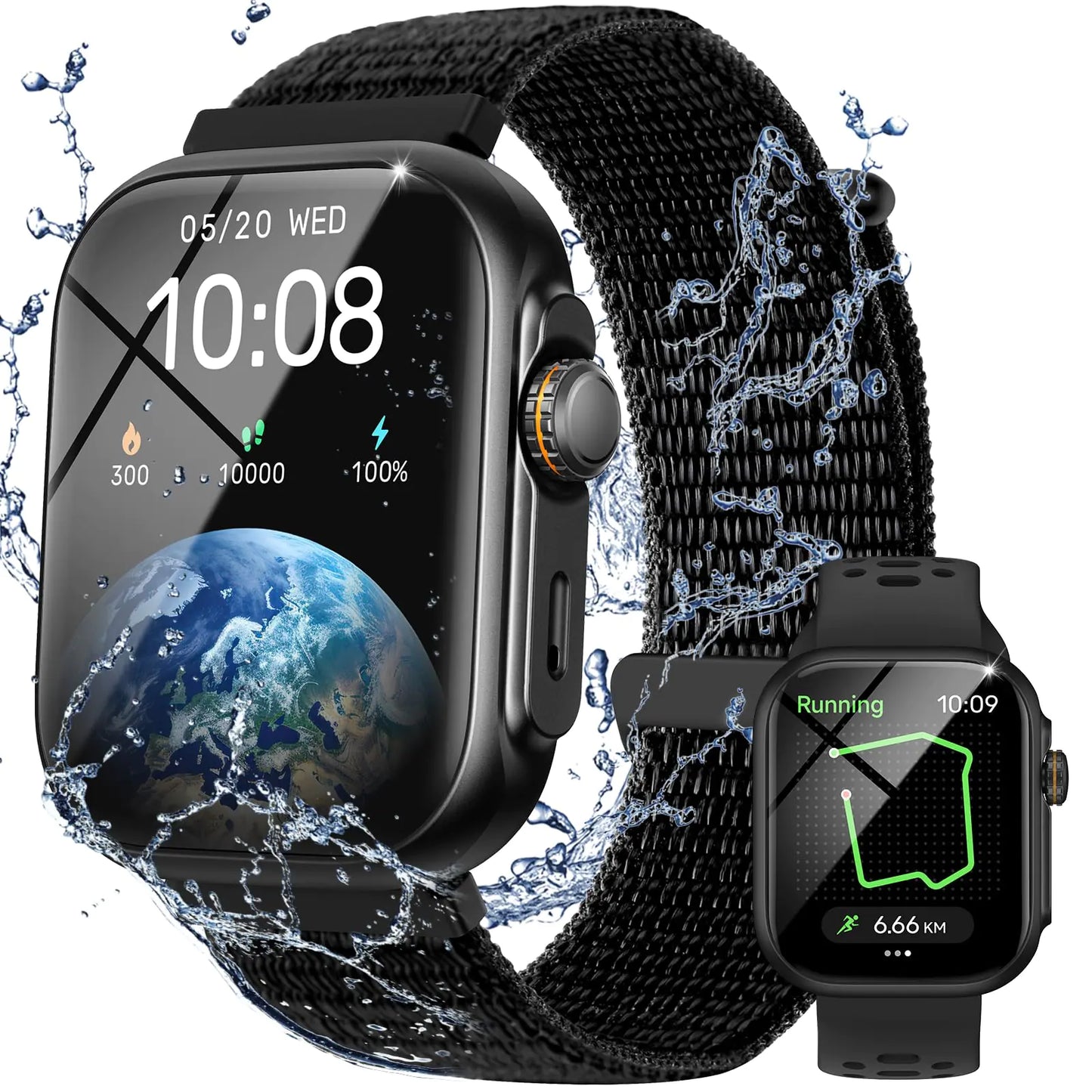 Parsonver Smart Watch for Men Women Built-in GPS Bluetooth Calling 30M Waterproof GPS Fitness Tracker Heart Rate/Sleep/SpO2 Monitor Step Counter 100+ Sport Modes for Android & iPhone (Two Bands) by Anti Spier