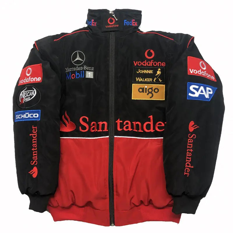 F1 Motorcycle Racing Jacket with Vintage Embroidery