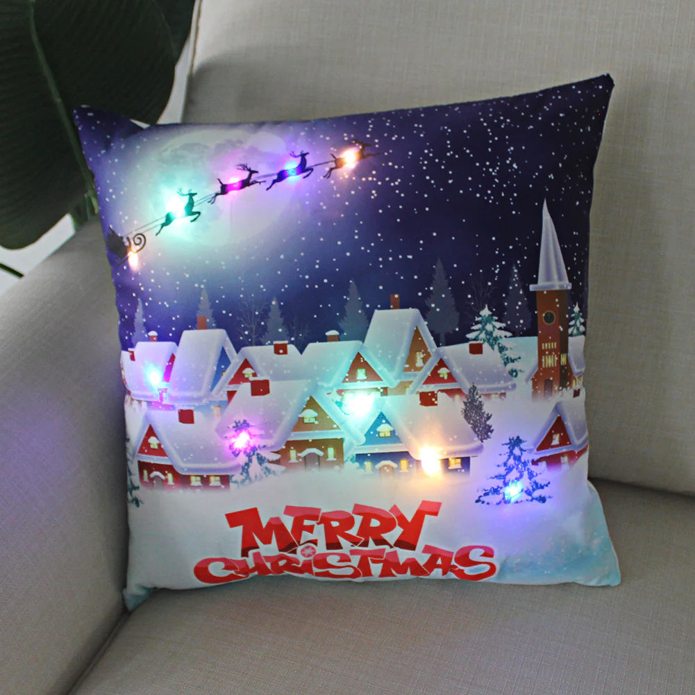 Super Soft Plush Christmas LED Lantern Pillowcase by Anti Spier