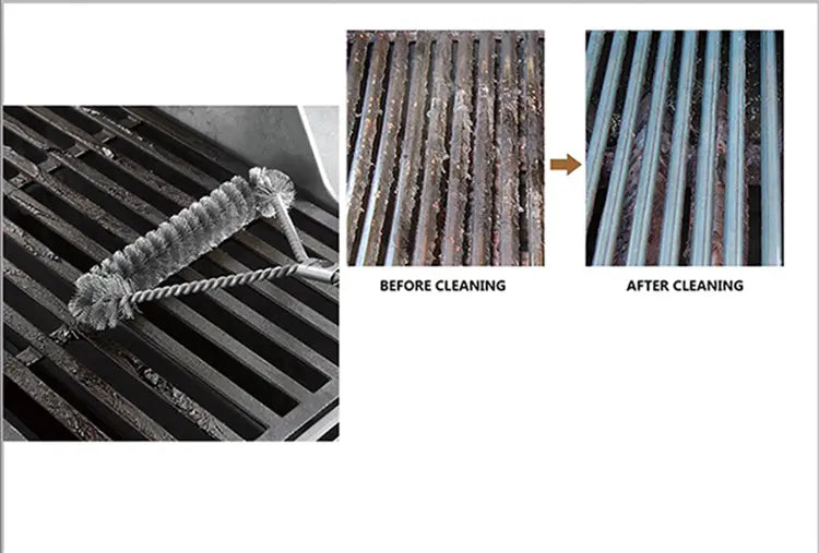 Stainless Steel BBQ Grill Cleaning Brush - 1pc Tool