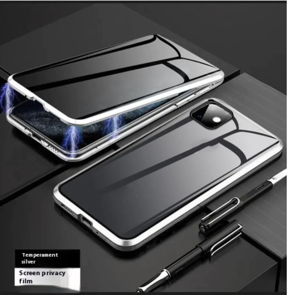 Magnetic Privacy Glass Phone Case with Anti-Peep Protection iphone