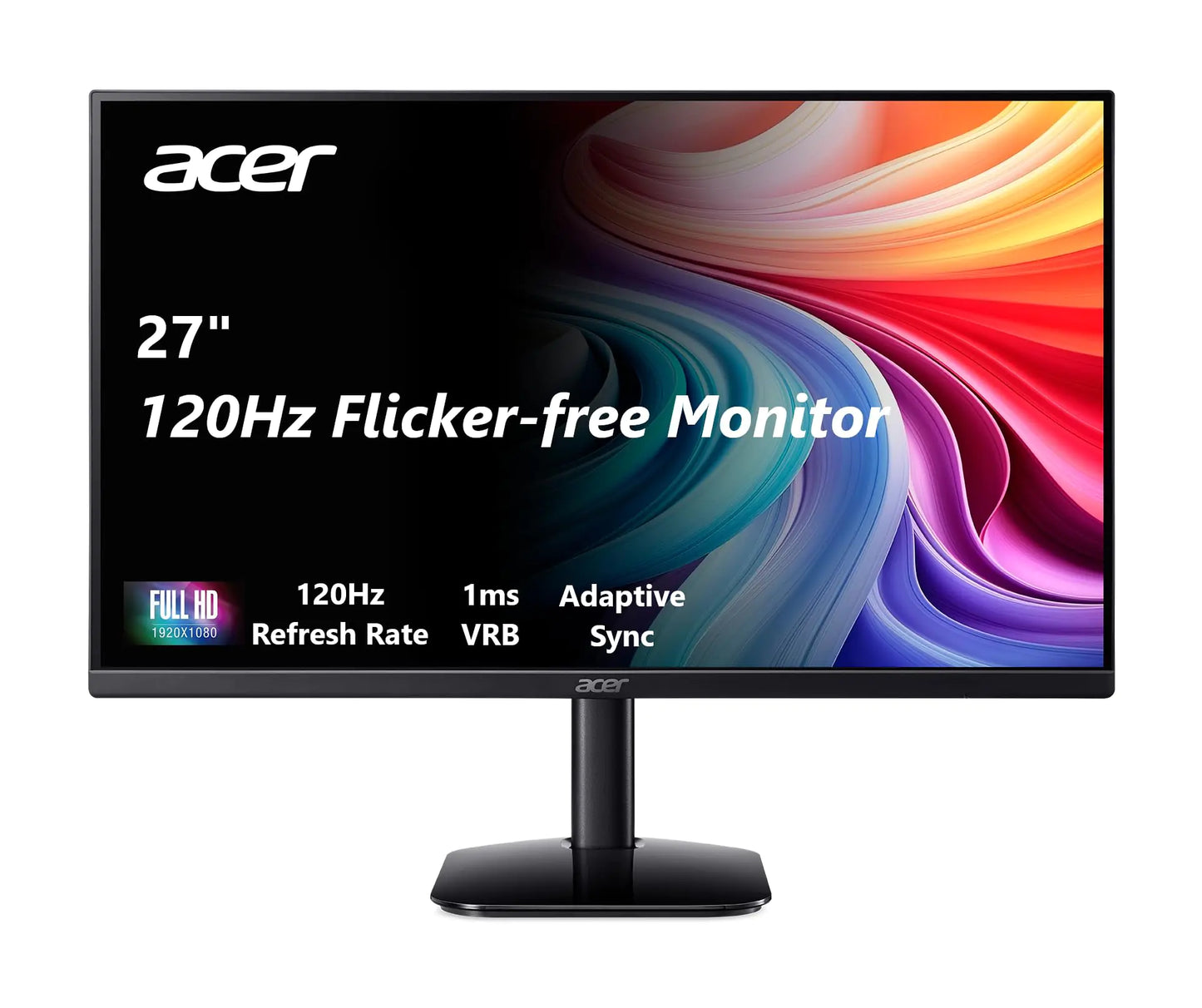 acer KB272 G0bi 27" IPS Full HD (1920 x 1080) Gaming Office Monitor | Adaptive-Sync Support (FreeSync Compatible) | Up to 120Hz Refresh | 1ms (VRB) | sRGB 99% | Tilt | HDMI & VGA Ports