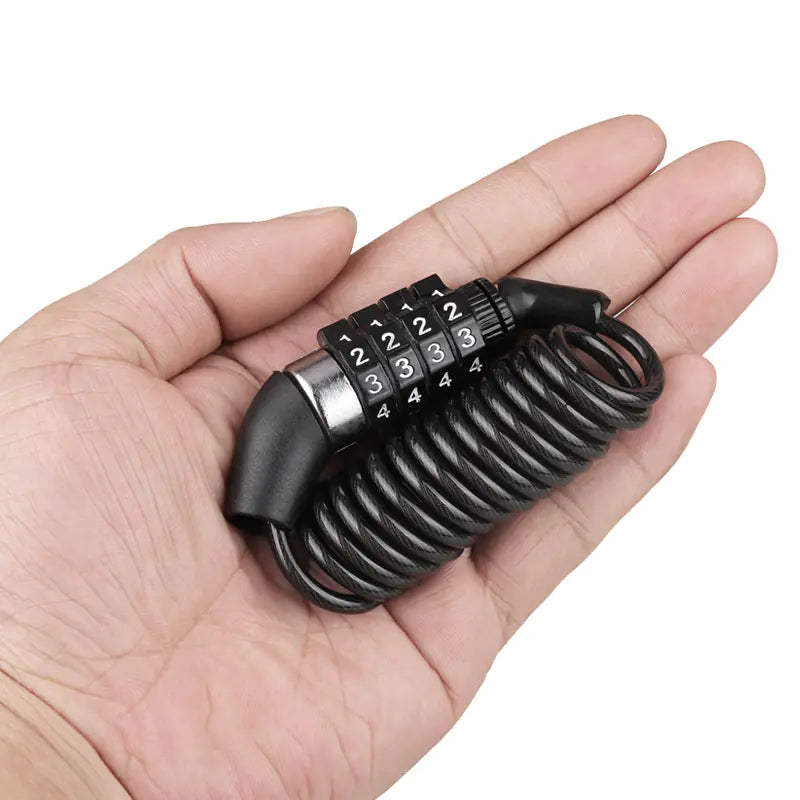 Universal Bicycle Helmet Lock with Steel Cable and Code