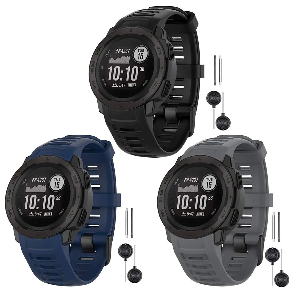 Watbro Bands Compatible with Garmin Instinct Sports GPS Soft Silicone Adjustable Replacement Wristbands for Garmin Instinct/Instinct Tide/Instinct Tactical