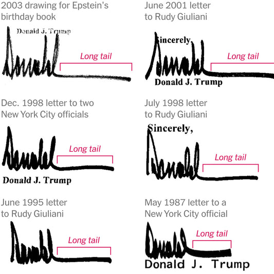 Trump Denies Epstein Birthday Drawing, but Signature Matches Personal Letters
