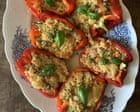 Rachel Roddy’s recipe for red peppers stuffed with orzo, tuna, capers and herbs | A kitchen in Rome