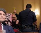 Kristi Noem hearing interrupted by protesters quoting The Exorcist