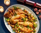 Matthew Ryle’s Christmas roast capon with chestnuts, buttery pommes Anna, and twice-baked cheese souffle – recipe