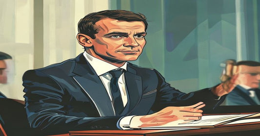 French President Emmanuel Macron speaking at a conference