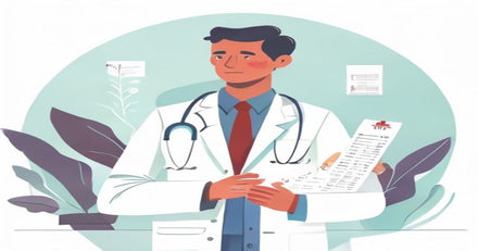 A doctor holding a blood test result