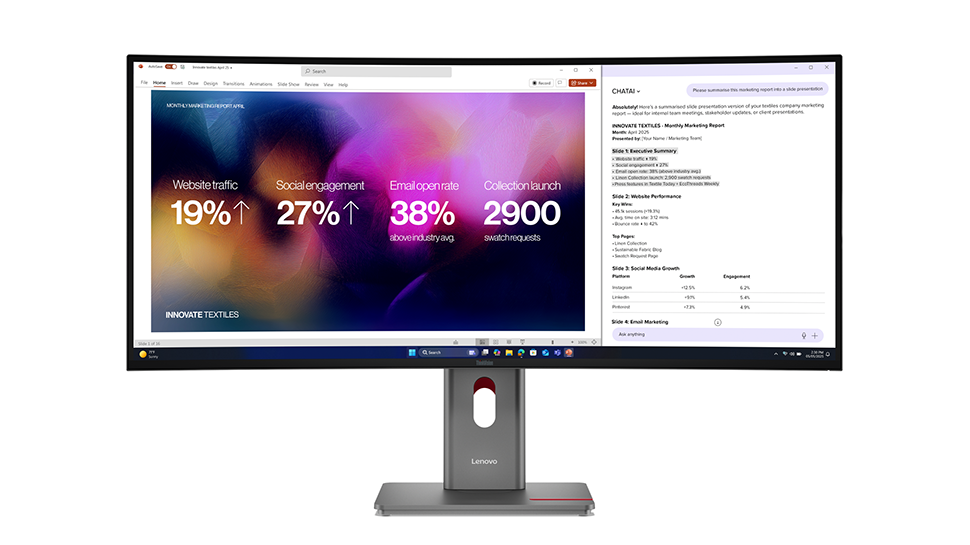Lenovo's new 5K 40-inch curved monitor can push 140W power, enough for a MacBook Pro, but I'm more impressed by its 2.5G Ethernet port