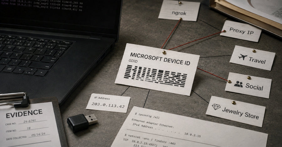 Windows device ID on a computer screen