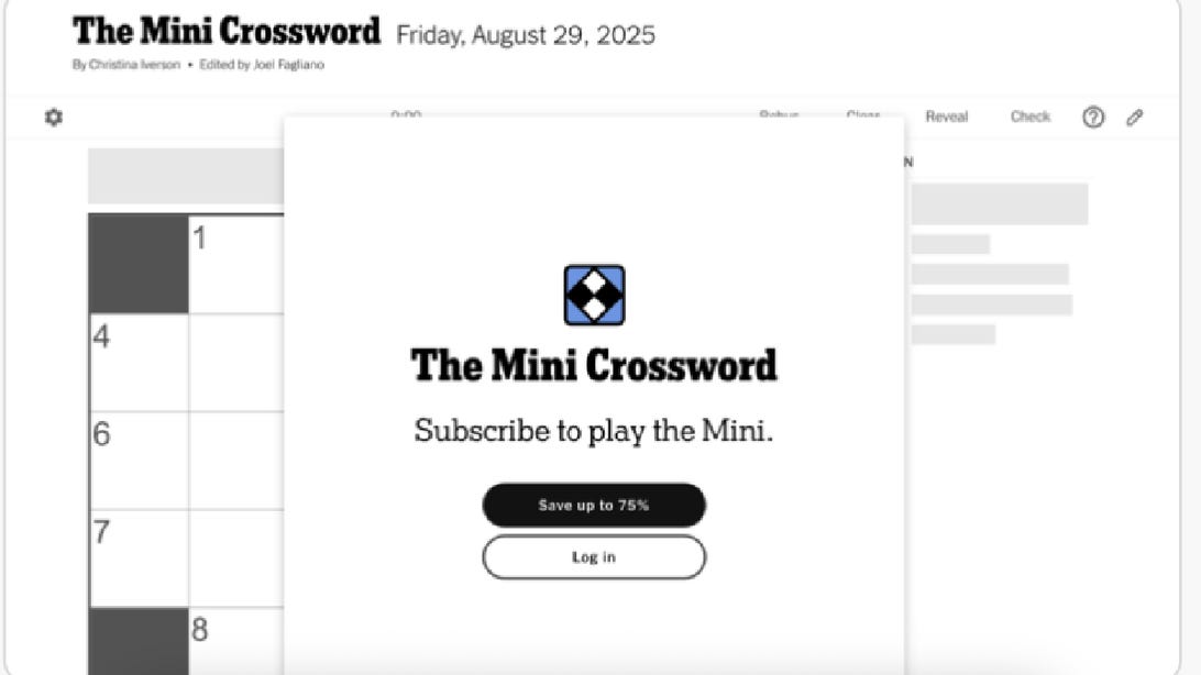The New York Times Mini Crossword Is Behind a Paywall: Here's a Way to Play