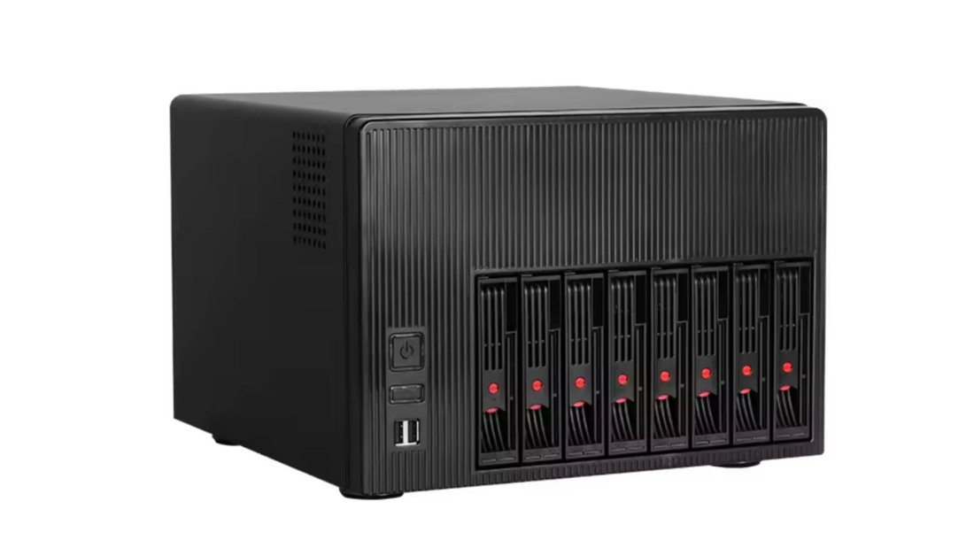 Want to store 204TB of storage in a device barely bigger than two shoe boxes? Check out the XCY X108, a NAS that can take up to 8 HDDs