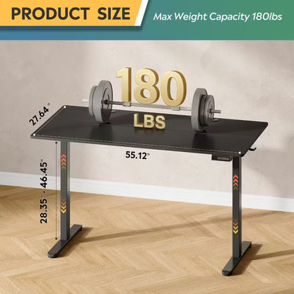 Electric Sit to Stand Desk with 3 Memory Presets, Adjustable Height Stand up Desk, Height Adjustable Standing Computer Desk for Home Office, 40/ 55/ 63/ 71 Inches, Ergonomic Workspace, Workspace Furniture, Sleek Design, Modern Desk