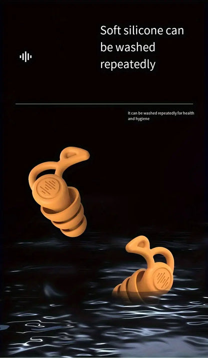 Silicone Noise-Canceling Earplugs for Sleeping - Reusable, Snore & Swimming Comfort, Quiet Night's Rest