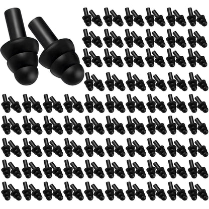 TrelaCo 200 Pairs Silicone Ear Plugs Soft Reusable Waterproof Ear Plugs for Sleeping Noise Swimming Hearing Protection Earplugs Shooting Construction Hunting Music Concerts (Black)