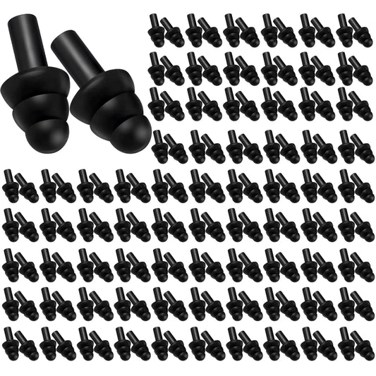 TrelaCo 200 Pairs Silicone Ear Plugs Soft Reusable Waterproof Ear Plugs for Sleeping Noise Swimming Hearing Protection Earplugs Shooting Construction Hunting Music Concerts (Black)