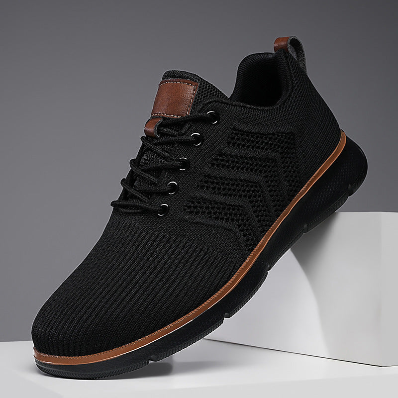 Men's casual shoes made of woven mesh fabric, large-sized men's casual shoes
