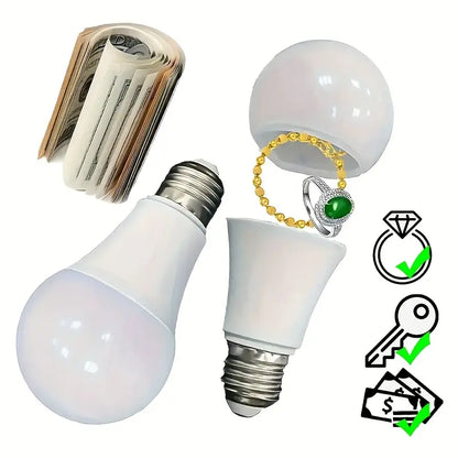 1-Pack Realistic Light Bulb Safe Box with Combination Lock | Waterproof Transparent Plastic Hidden Storage for Cash, Jewelry, Valuables | No Battery Needed, Locking Storage Box