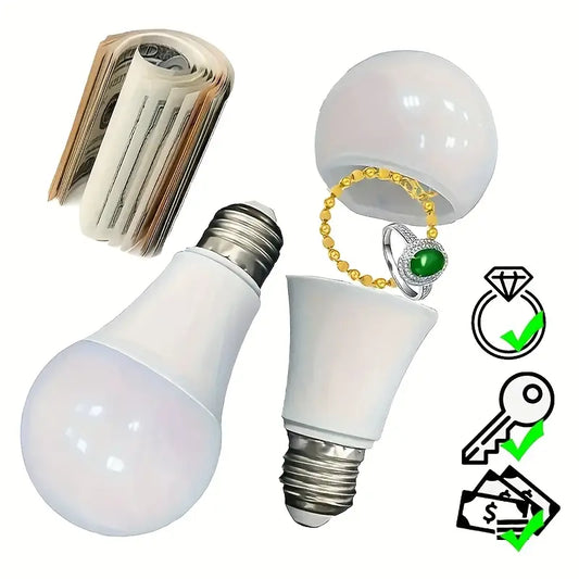 1-Pack Realistic Light Bulb Safe Box with Combination Lock | Waterproof Transparent Plastic Hidden Storage for Cash, Jewelry, Valuables | No Battery Needed, Locking Storage Box