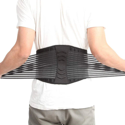 Lower Back Support Brace Lumbar Waist Belt Double Pull Breathable Belt Men Women - Anti Spier 