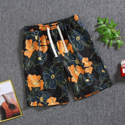 Quarter pants Men's summer beach pants Men's casual running shorts Men's 5 straight leg pants trend
