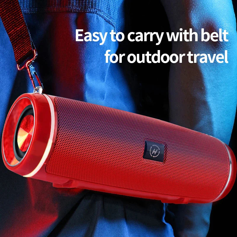 Bluetooth 5.1 Speaker Wireless Waterproof Outdoor Stereo LOUD Bass USB/TF Strap - Anti Spier 