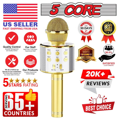 5Core Wireless Karaoke Microphone Bluetooth Mic Portable Handheld Microfonos Inalambricos