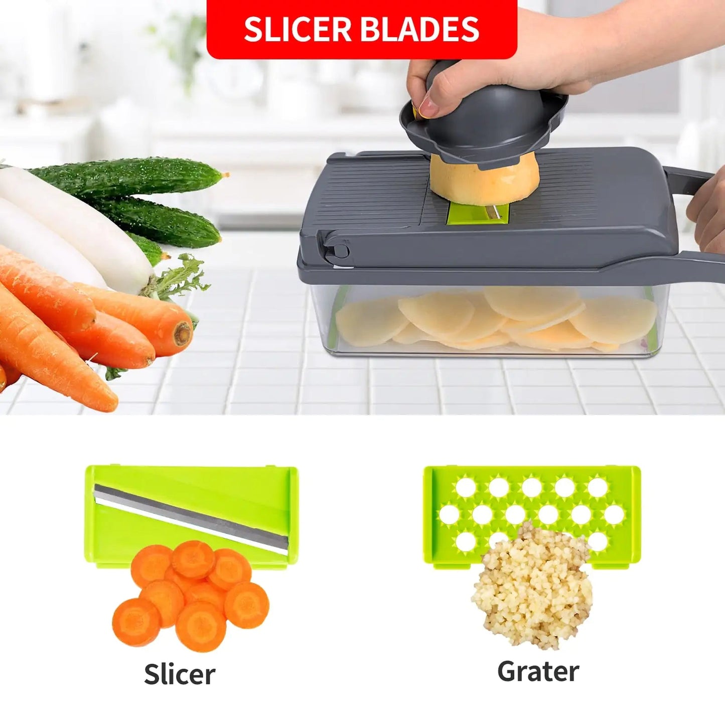 10 in 1 Multifunctional Cutter Shredder Slicer - Anti Spier - Anti Spier - 