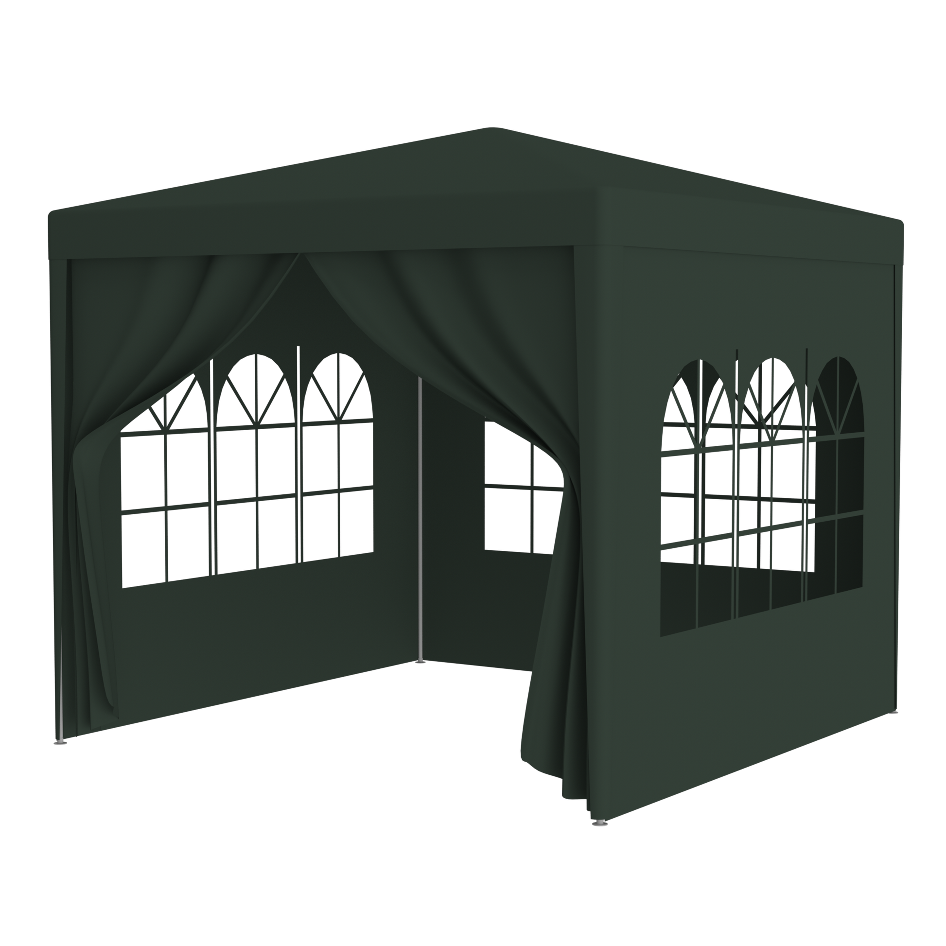 10'x10' Party Tent Outdoor Heavy Duty Gazebo Wedding Canopy + 4 Removable Walls ,Green by Dropsure