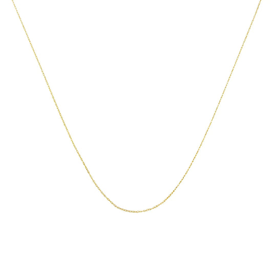 10K Gold 0.5 mm Slender & Dainty Fine Rope Chain Necklace - Anti Spier - Anti Spier - 