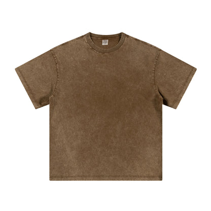 Men's summer American youth fashion brand heavy all neckline cotton short sleeve loose trend T-shirt men