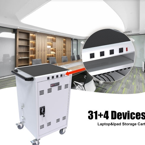 Mobile Charging Cart And Cabinet For Tablets Laptops 31 4 Device