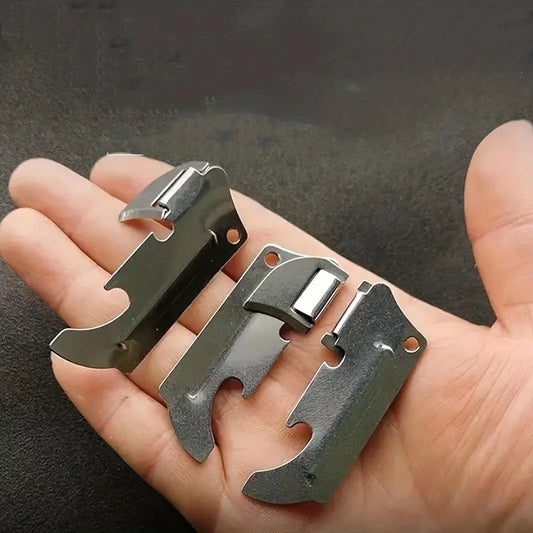 Stainless Steel Bottle Opener | 3pcs Stainless Steel Folding Bottle Opener Set | Versatile Manual, Ideal for Camping and Everyday Use, Includes 3 Interchangeable Grips, Camping Essentials, Sleek Metallic Finish, Durable Construction, Camping Accessories