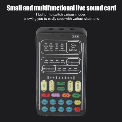 Sound Card Voice Changer - Voice Conversion Modes (Male to Female, Female to Male, Robotic, etc.), Gaming Chat, Karaoke, Live Streaming, Voice Beautification, Rechargeable, Smartphone Compatible, Voice Changer for Phone, Vibrant Interface