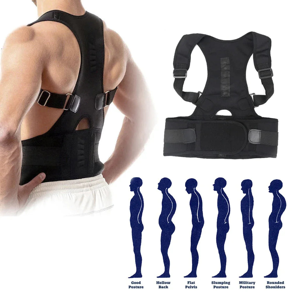 Posture Corrector Support Magnetic Back Shoulder Brace Belt Band For Men Women - Anti Spier 