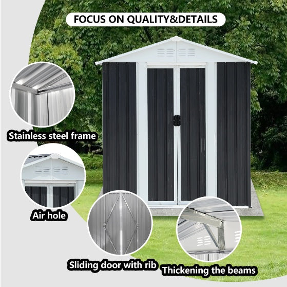 Outdoor Metal Gardening Tools Storage Shed