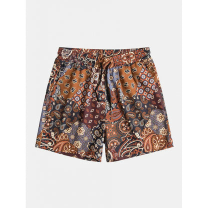 Beach pants men's large size quick dry loose thin men's shorts sports casual flower pants