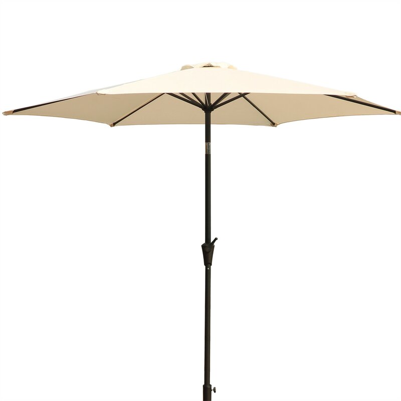 9' Pole Umbrella With Carry Bag, Creme by Dropsure