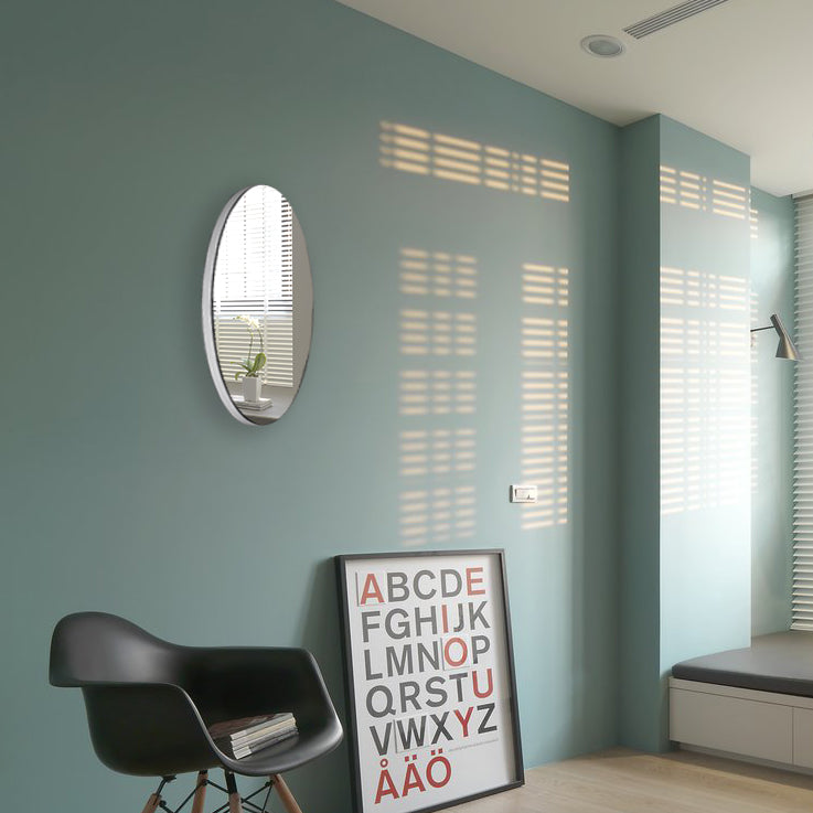 Frameless Beveled Wall Mounted Bathroom Mirror, HD Makeup Mirror, 25" Round Mirror by Dropsure