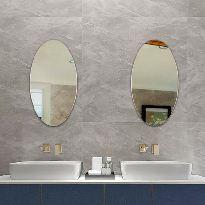 Frameless Beveled Wall Mounted Bathroom Mirror, HD Makeup Mirror, 25" Round Mirror by Dropsure