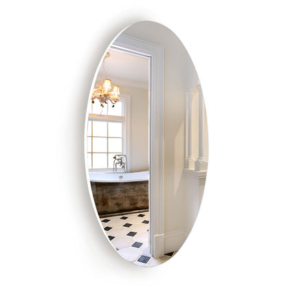 Frameless Beveled Wall Mounted Bathroom Mirror, HD Makeup Mirror, 25" Round Mirror by Dropsure