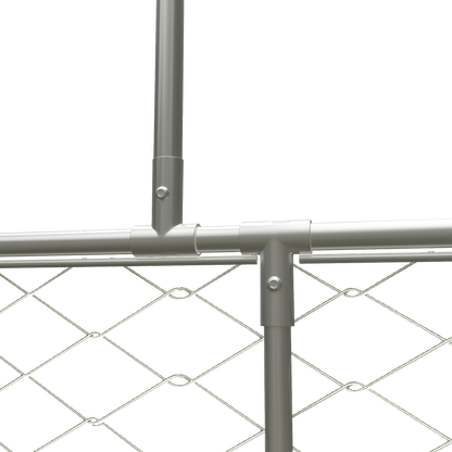 Large outdoor kennel, heavy duty outdoor fenced dog cage with swivel feeder, outdoor dog playpen with waterproof UV protection cover and safety lock,10' W x 10' D x 5' H. by Dropsure