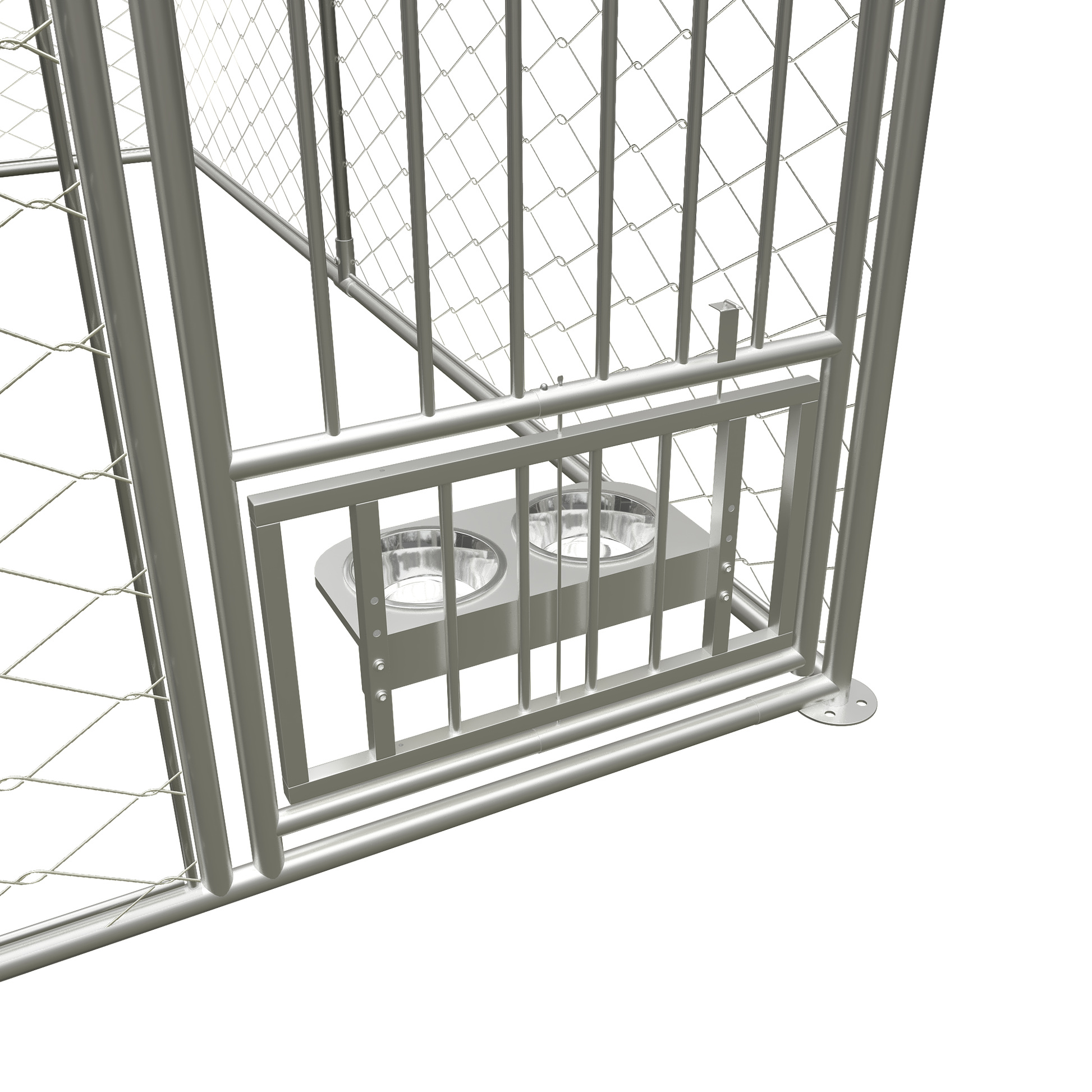 Large outdoor kennel, heavy duty outdoor fenced dog cage with swivel feeder, outdoor dog playpen with waterproof UV protection cover and safety lock,10' W x 10' D x 5' H. by Dropsure