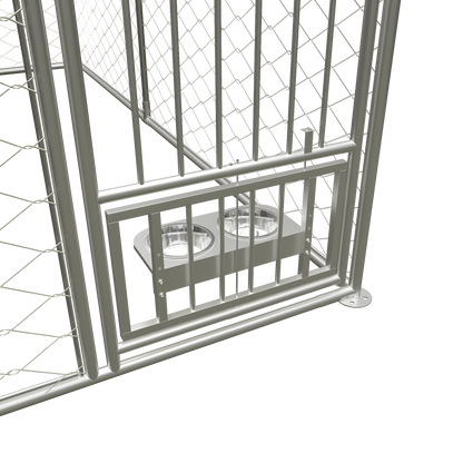 Large outdoor kennel, heavy duty outdoor fenced dog cage with swivel feeder, outdoor dog playpen with waterproof UV protection cover and safety lock,10' W x 10' D x 5' H. by Dropsure