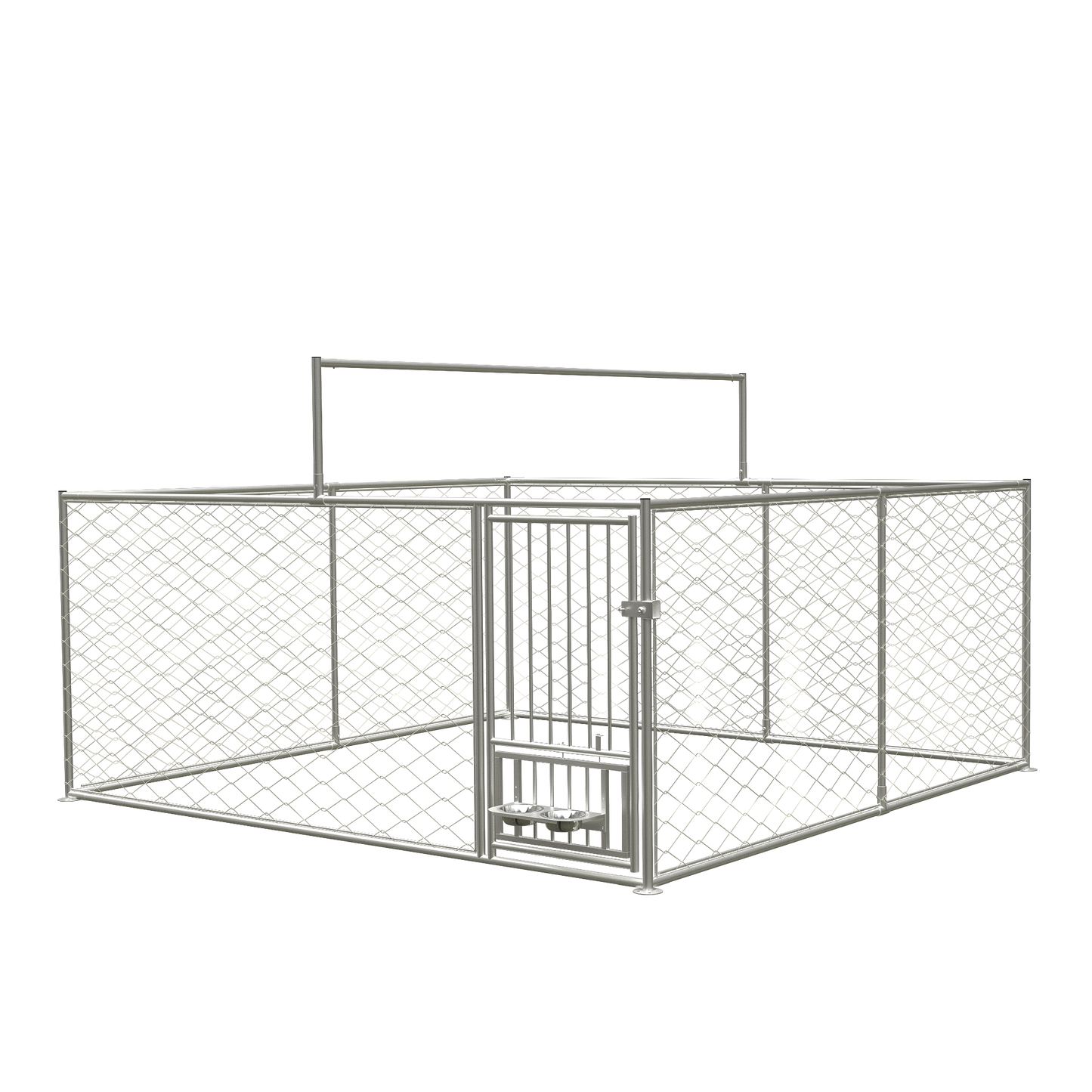 Large outdoor kennel, heavy duty outdoor fenced dog cage with swivel feeder, outdoor dog playpen with waterproof UV protection cover and safety lock,10' W x 10' D x 5' H. by Dropsure